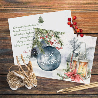 Postal New Address Navidades Holiday Lantern