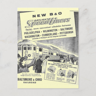 Postal New B&O Budd Built Daylight Speedliners