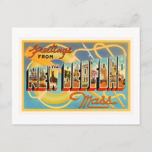 Postal New Bedford Massachusetts MAMÁ viejo recuerdo de v (Anverso)