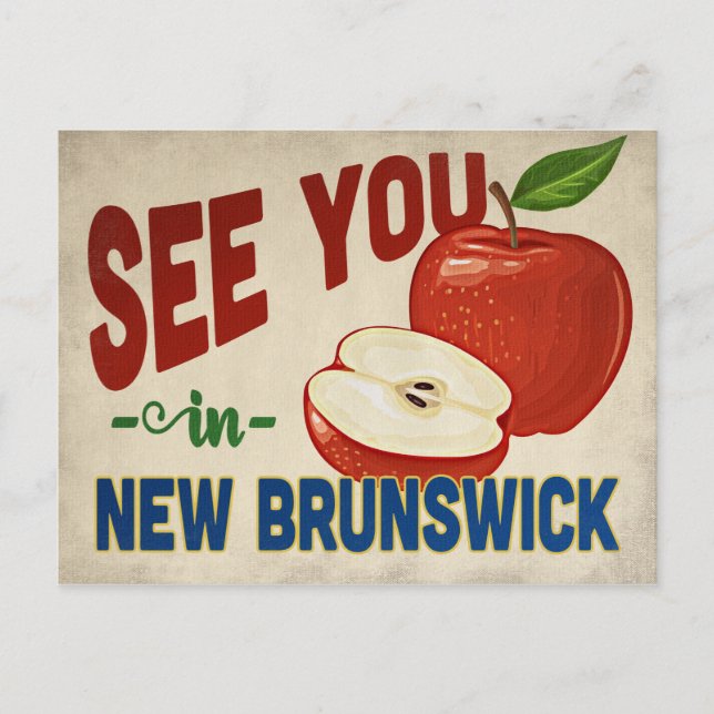 Postal New Brunswick New Jersey Apple - Viajes de época (Anverso)