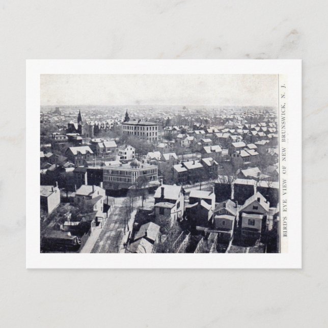 Postal New Brunswick NJ, vista de ojos de pájaro 1906 Vin (Anverso)