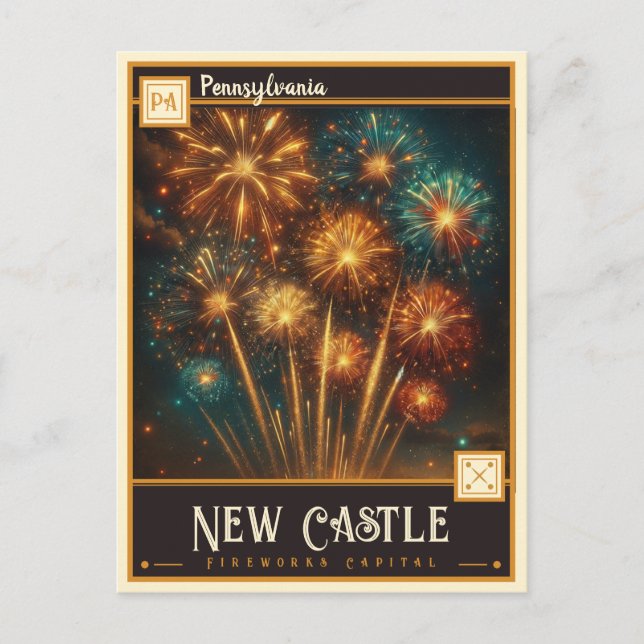 Postal New Castle, Pensilvania | Vintage (Anverso)