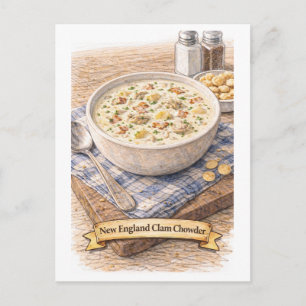 Postal New England Clam Chowder (Serie de Comida American