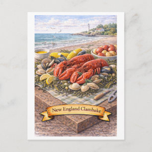 Postal New England Clambake (Serie de Comida Americana) P