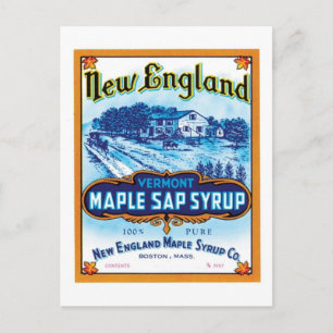 Postal New England Maple Sap Syrup Ad
