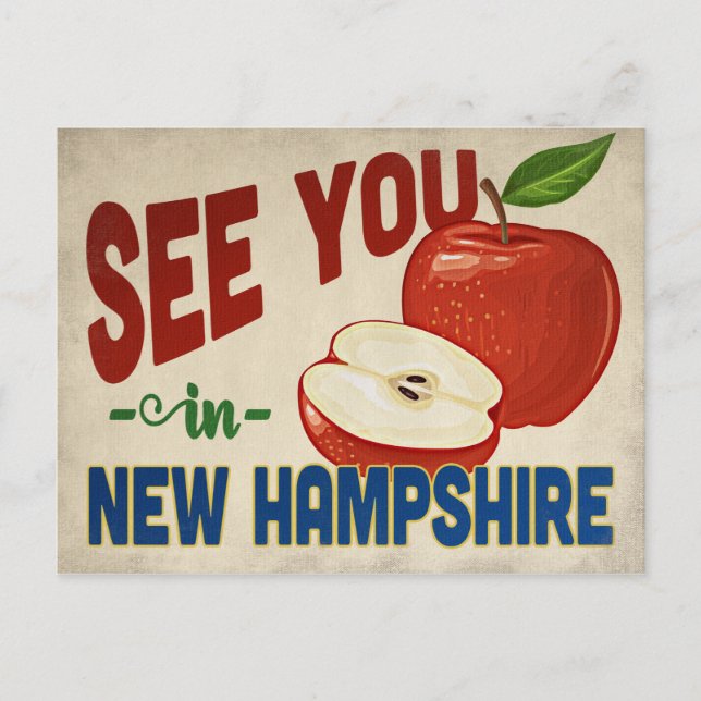 Postal New Hampshire Apple - Viajes de época (Anverso)