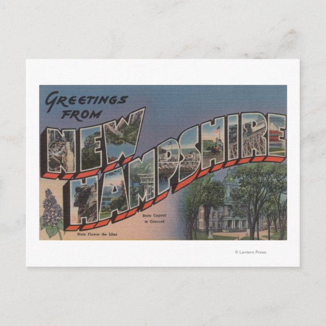 Postal New Hampshire (Capital Estatal/Flor) (Anverso)