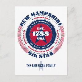 Postal New Hampshire, Concord, NH, Patriótico, Monograma