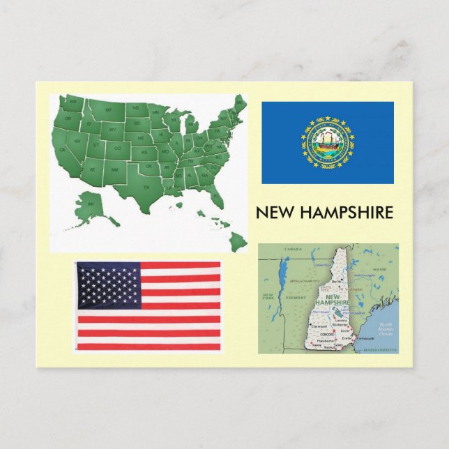 Postal New Hampshire, Estados Unidos (Anverso)