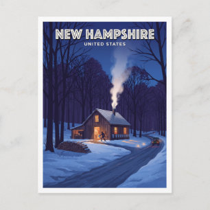 Postal New Hampshire Maple Shack al anochecer Henniker Tr