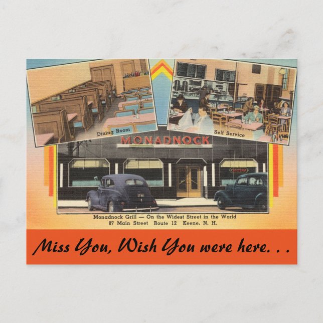 Postal New Hampshire, Monadnock Grill, Keene (Anverso)