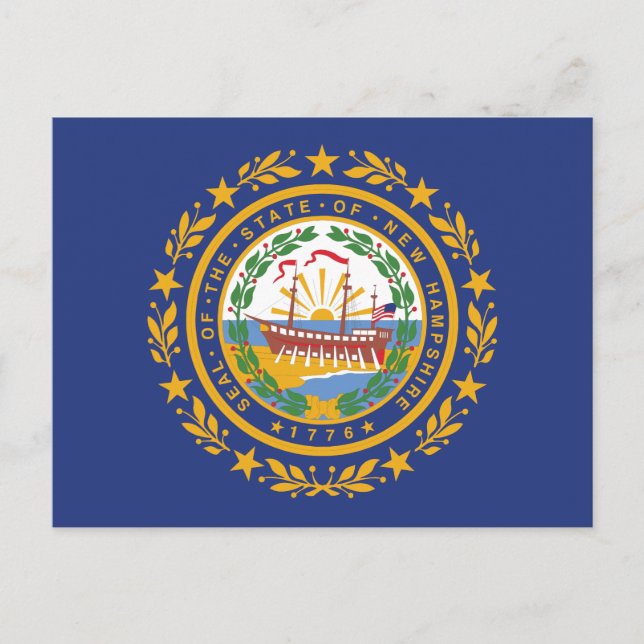 Postal New Hampshire State Flag Raleigh Souvenir (Anverso)