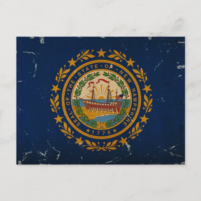 Postal New Hampshire State Flag VINTAGE (Anverso)