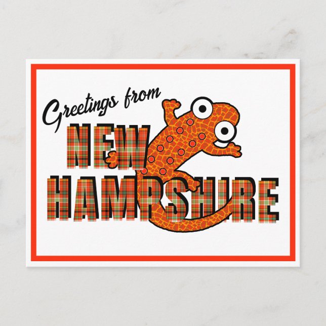 Postal New Hampshire State Symbol Red Spotted Newt Orange (Anverso)