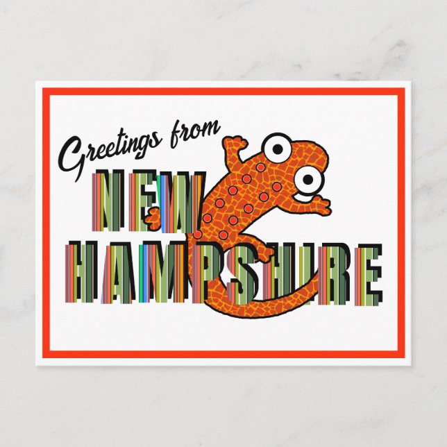 Postal New Hampshire State Symbol Red Spotted Newt Stripe (Anverso)