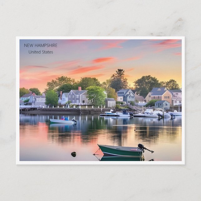 Postal New Hampshire Vintage Travel américa (Anverso)