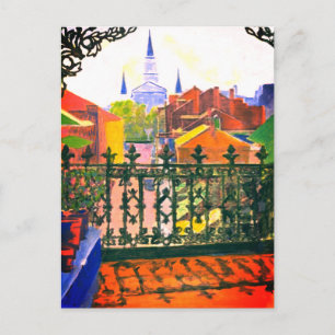 Postal New O)rleans French Quarter Balcony Postcard