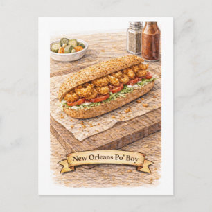 Postal New Orleans Po'Boy (Serie de Comida Americana)