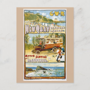 Postal New Quay, Ceredigion, Gales, Viajes en Tren