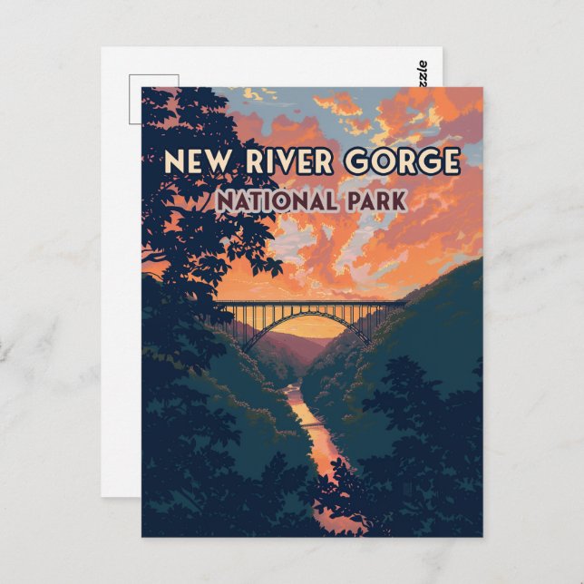 Postal New River Gorge National Park West Virginia Bridge (Anverso / Reverso)