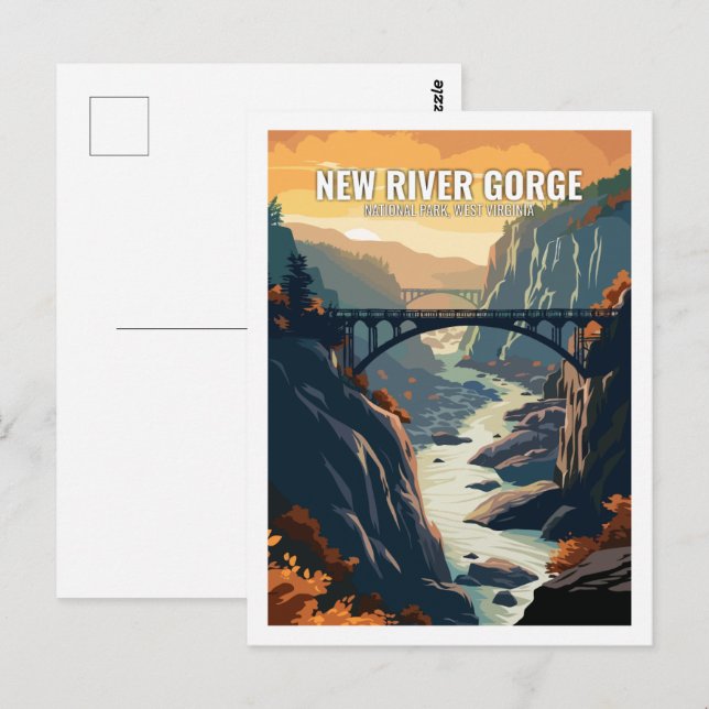 Postal New River Gorge National Park West Virginia Estado (Anverso / Reverso)