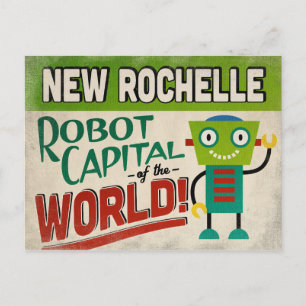 Postal New Rochelle New York Robot - Gracioso Vintage