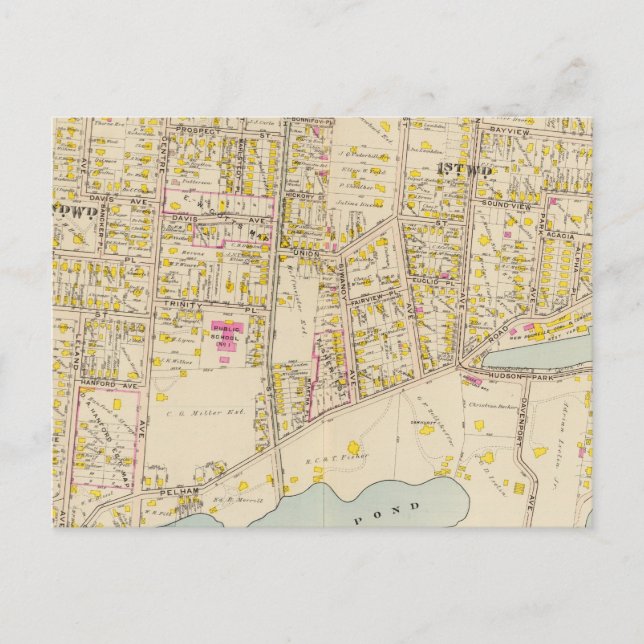 Postal New Rochelle wards 1-2, Nueva York (Anverso)