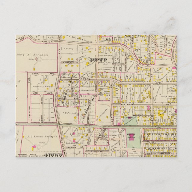Postal New Rochelle wards 3-4, Nueva York (Anverso)