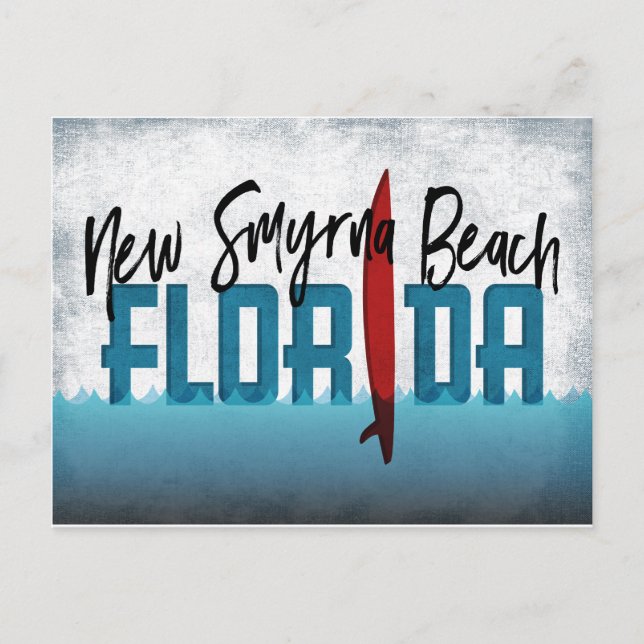 Postal New Smyrna Beach Postcard Florida Surfboard (Anverso)