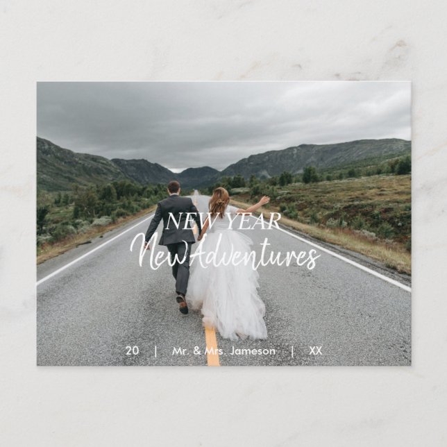 Postal New Year New Adventures | Newlywed Photo Holiday (Anverso)