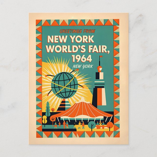 Postal New York 1964 World’s Fair Retro (Anverso)
