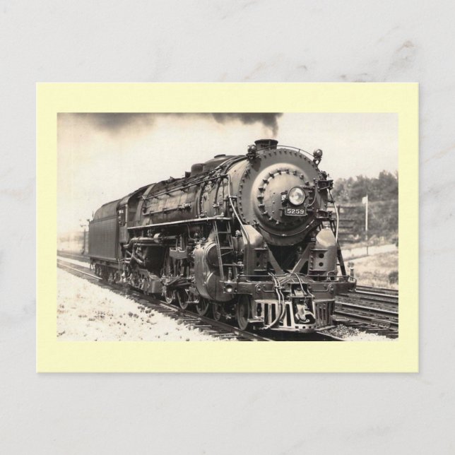 Postal New York Central RR, cosecha de vapor (Anverso)