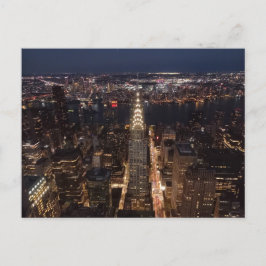 Postal New York City at night - Chrysler Building