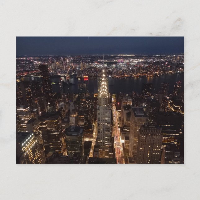 Postal New York City at night - Chrysler Building (Anverso)
