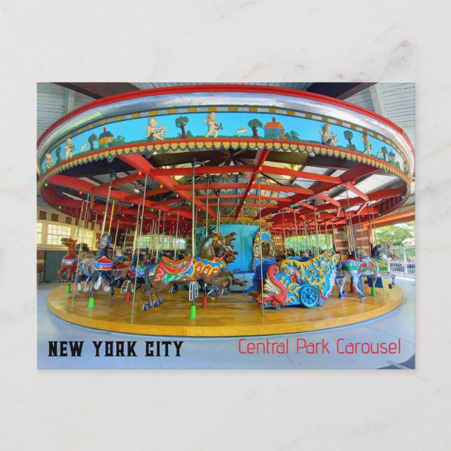 Postal New York City - Central Park Carousel (Anverso)