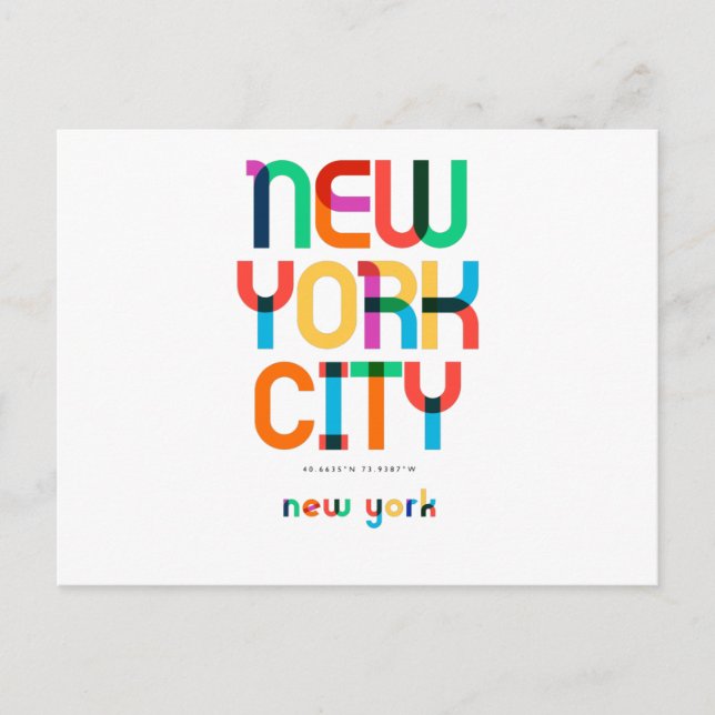 Postal New York City New York Mid Century, Pop Art (Anverso)