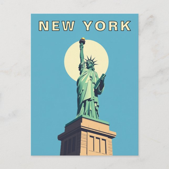 Postal New York City Retro Statue of Liberty (Anverso)