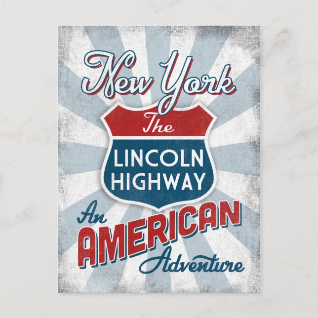 Postal New York Lincoln Highway Vintage America (Anverso)