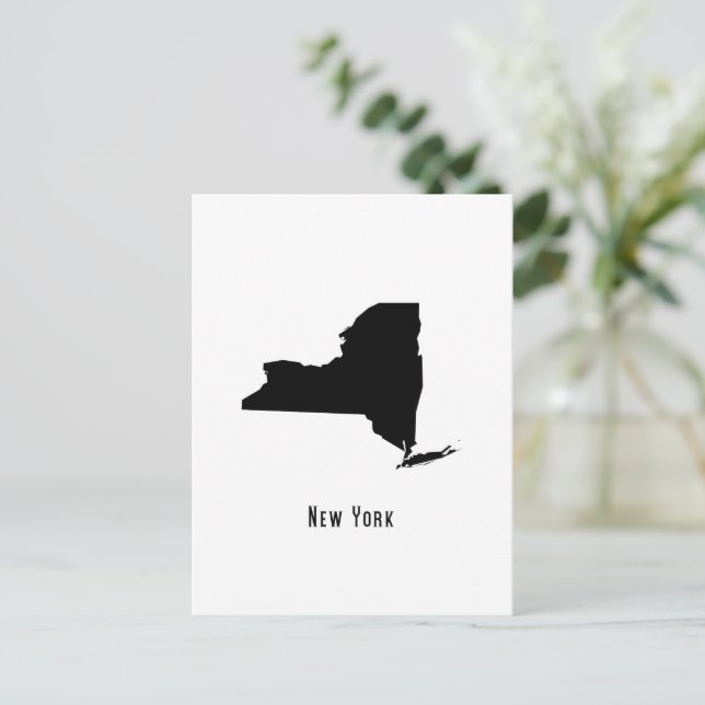 Postal New York Map - Black and White Modern New York Map (Anverso de pie)