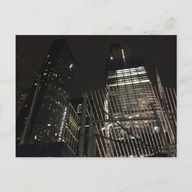 Postal New York Night Downtown NYC Manhattan Postcard (Anverso)
