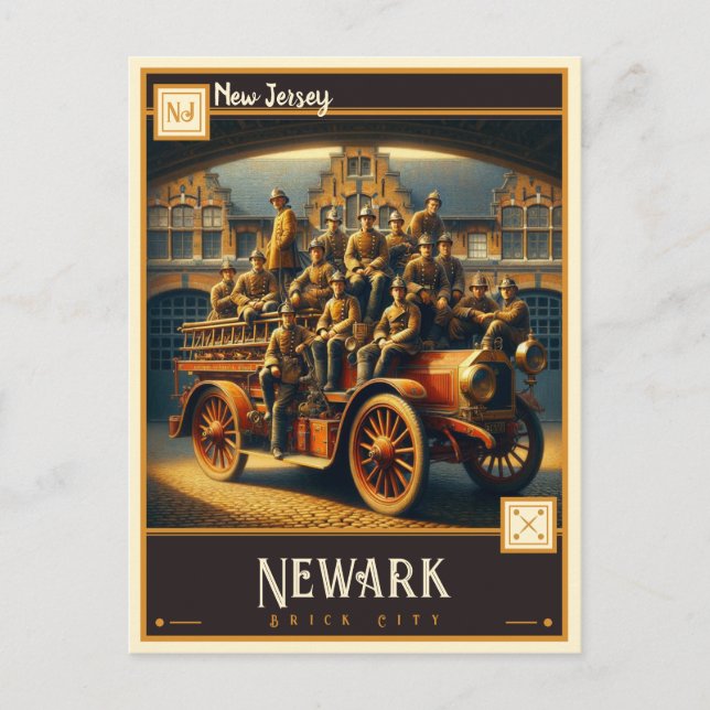 Postal Newark, Nueva Jersey | Vintage (Anverso)