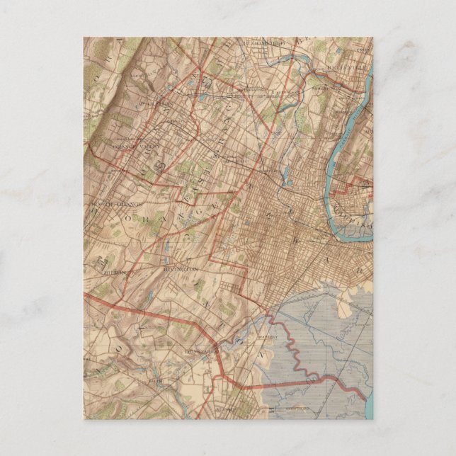 Postal Newark y Elizabeth, Nueva Jersey (Anverso)