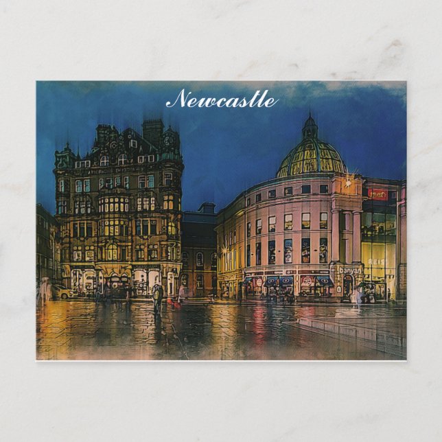 Postal Newcastle Inglaterra Artístico (Anverso)