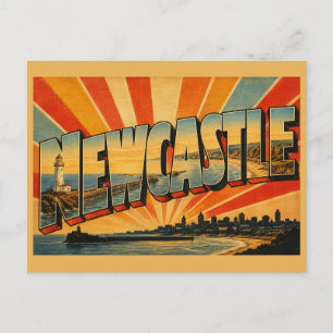 Postal Newcastle NSW Australia Arte de Viaje Vintage