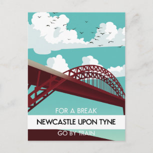 Postal Newcastle sobre el poster del puente Tyne.