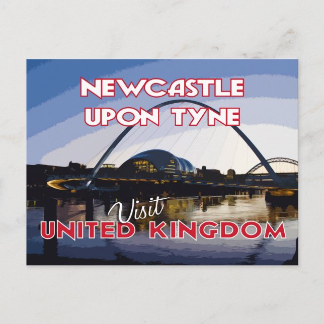 Postal Newcastle Upon Tune, Visita... (Anverso)
