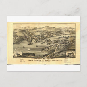 Postal Newcastle y Damariscotta, Maine en 1878