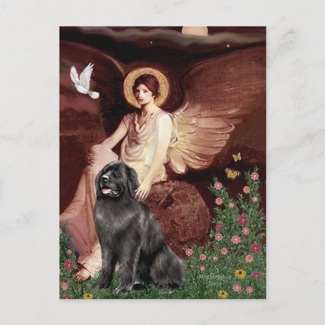 Postal Newfie 2 - Ángel sentado (Anverso)