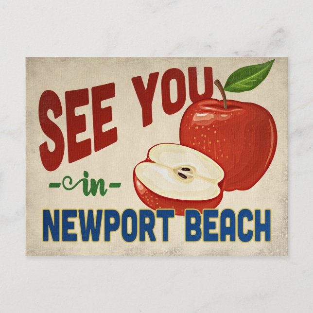 Postal Newport Beach California Apple - Viajes de época (Anverso)