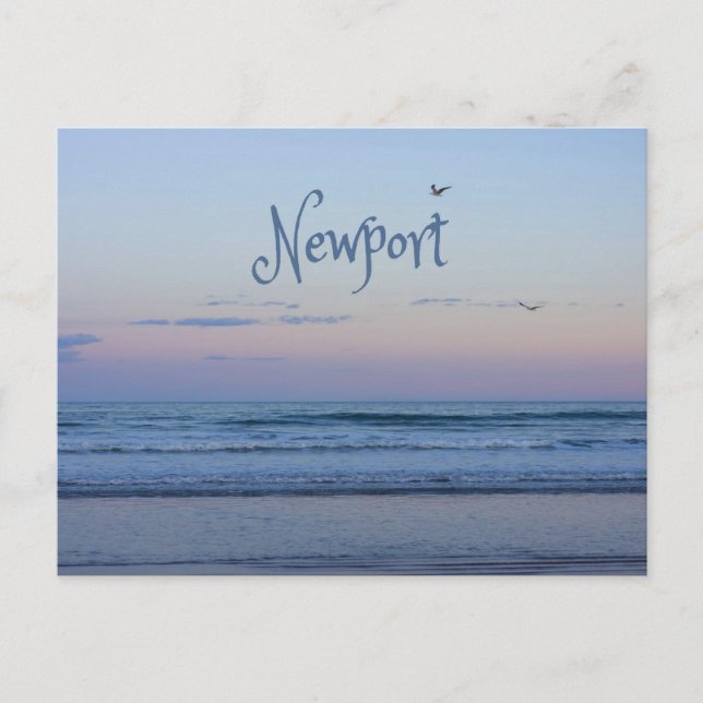 Postal Newport Beach California Ocean Sunrise Blue (Anverso)